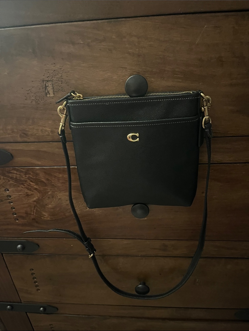 Coach Black Crossbody with Gold Accent 'C' Logo